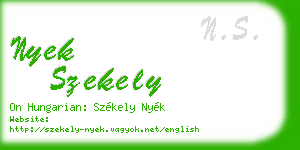nyek szekely business card