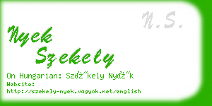 nyek szekely business card